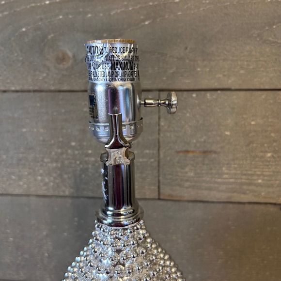 Safavieh New York Glam Beaded Double Gourd Table Lamp Silver Bedside Accent - Picture 4 of 8